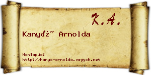 Kanyó Arnolda névjegykártya